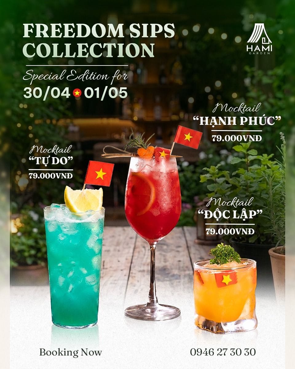 BST mocktail "Độc lập - Tự do - Hạnh phúc" tại Hami Garden